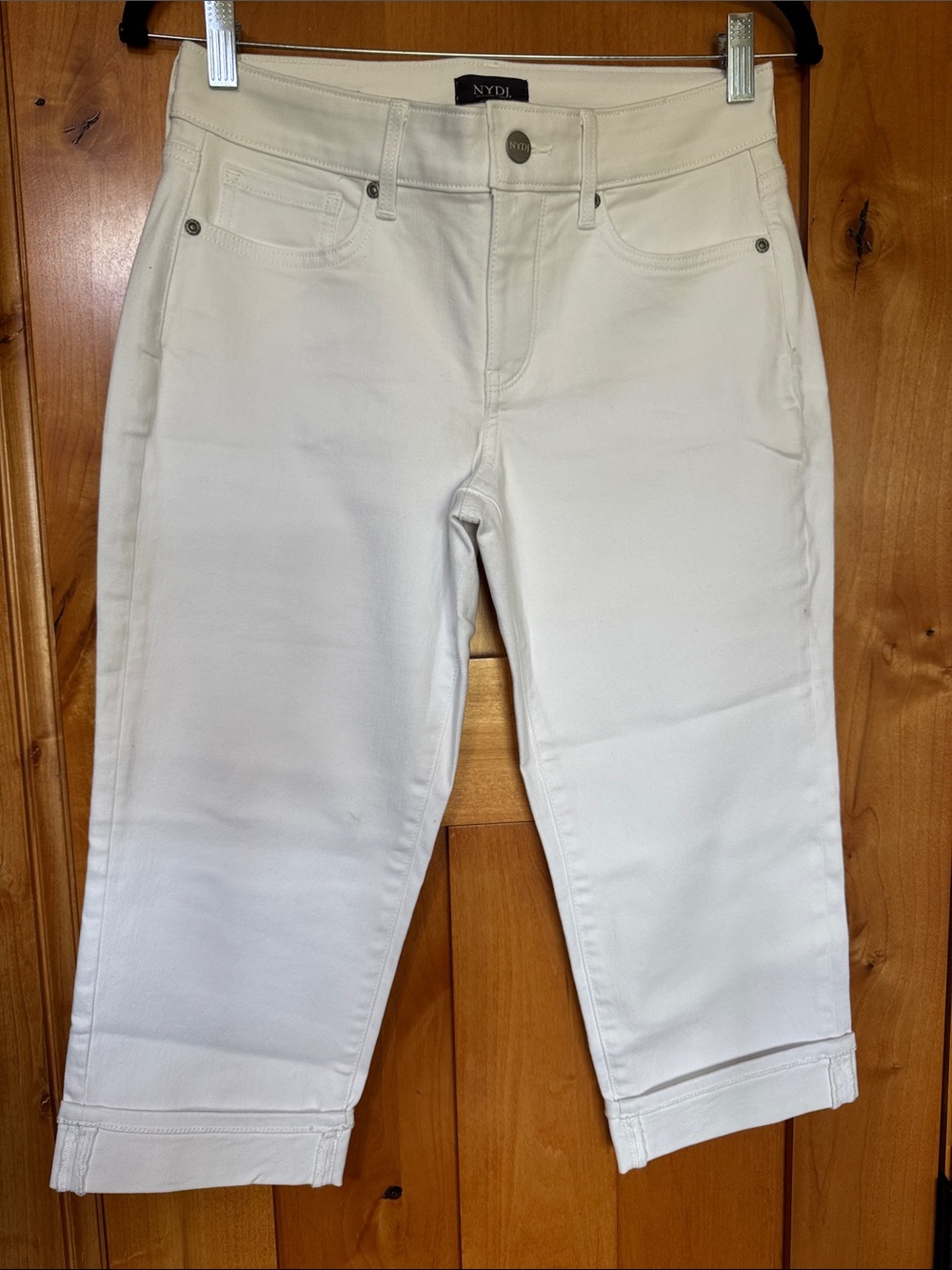 NYDJ White Marilyn Crop Capri Jeans